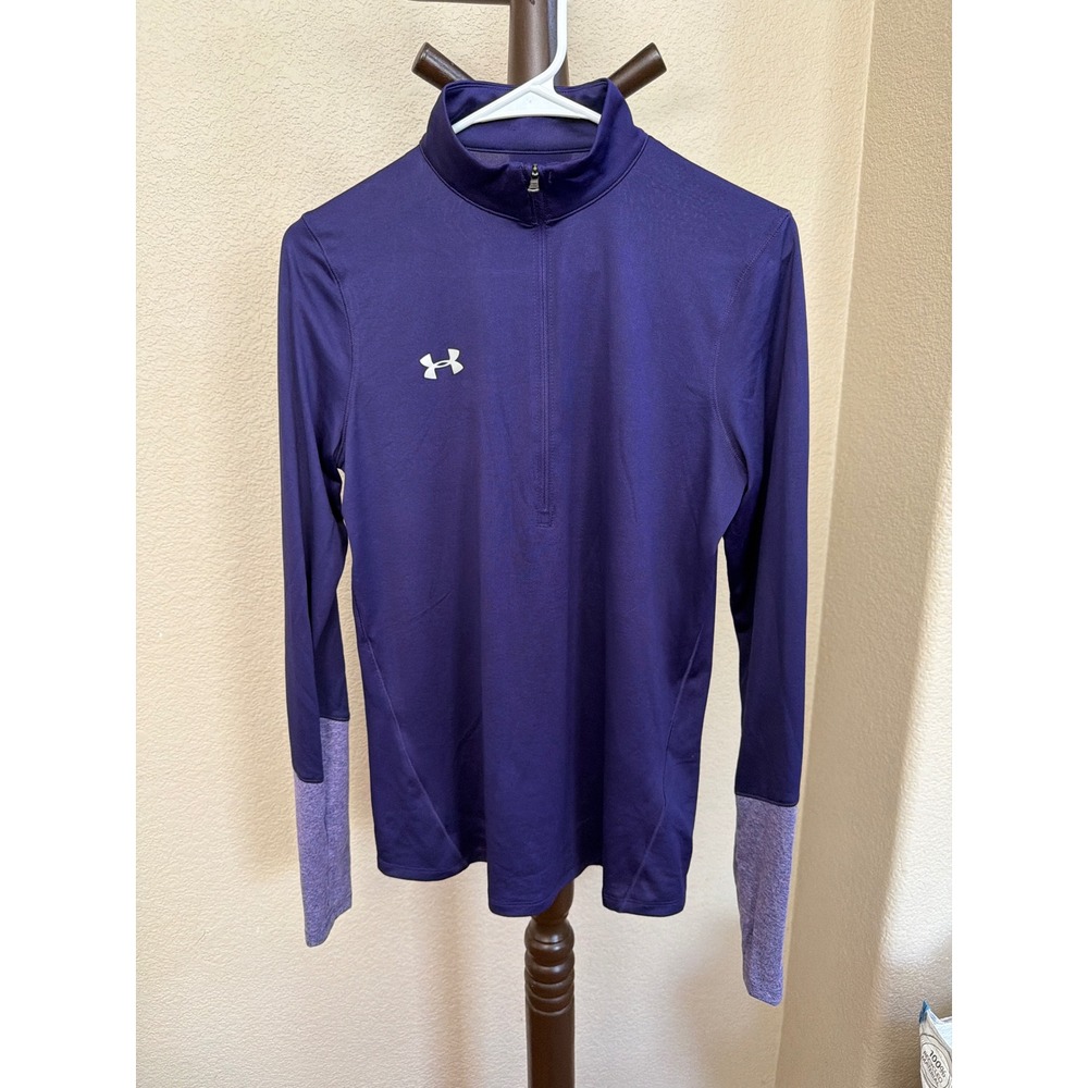 Under Armour HeatGear Womens Medium Purple Quarter Zip Pullover 1309958